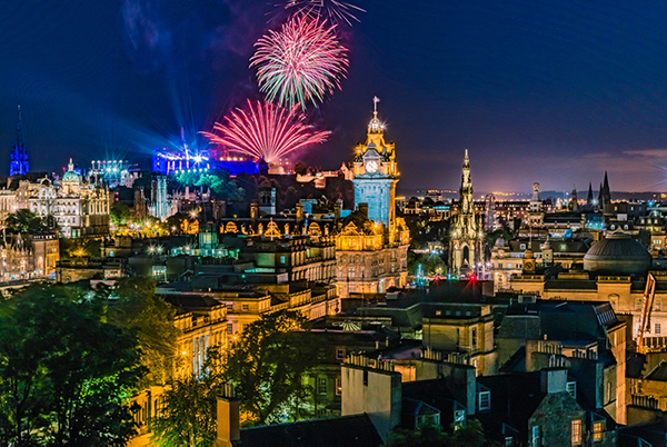 Fireworks in Edinburgh Scotland