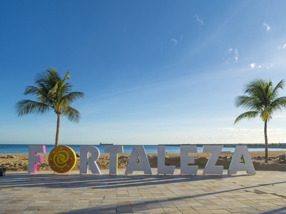 Fortaleza Sign on the Beach