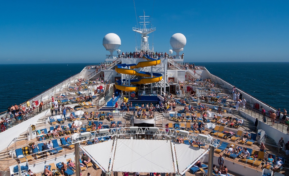 busy cruise ship