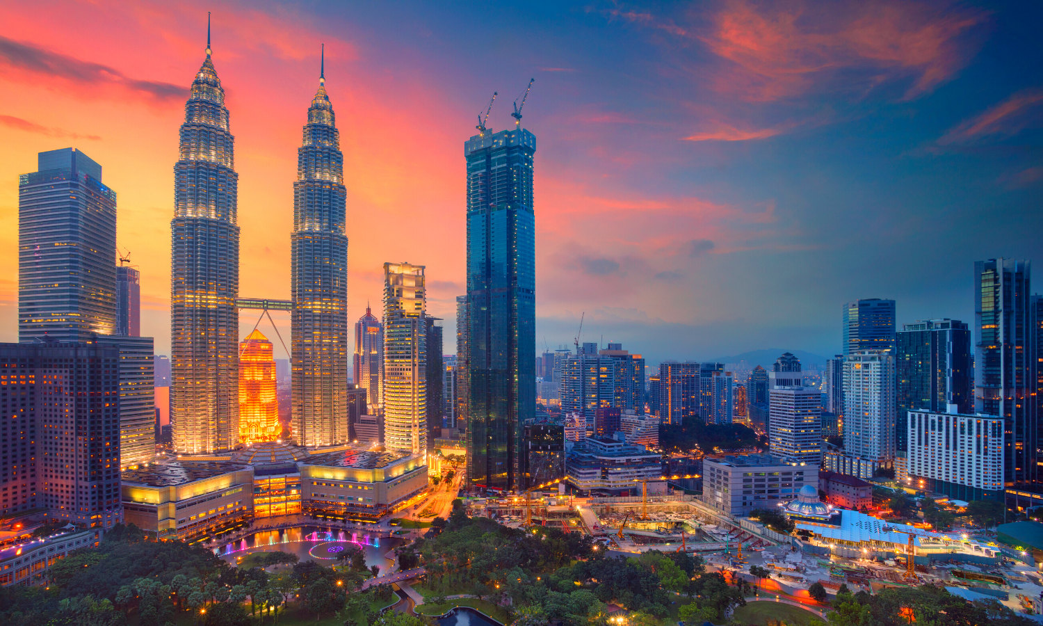 Kuala Lumpur cityscape at sunset